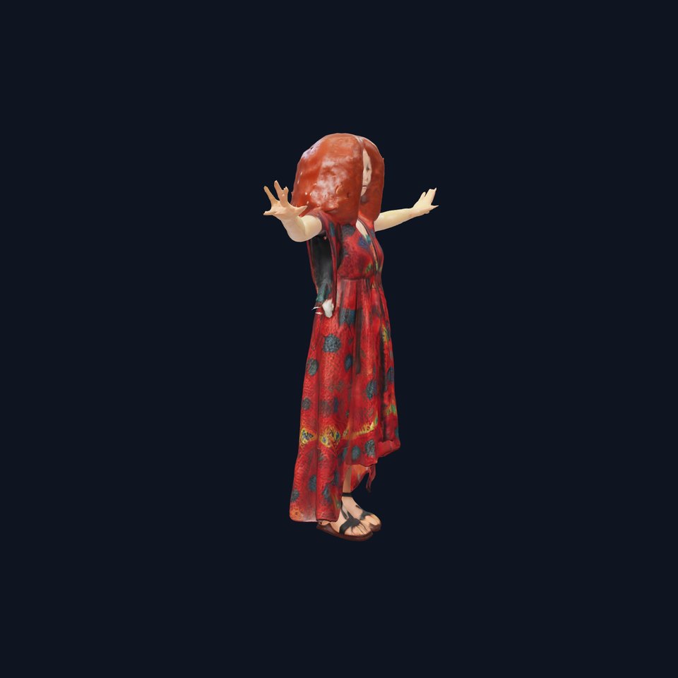 Mystic Redhead in Floral Dress  D Character Model